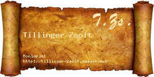 Tillinger Zsolt névjegykártya