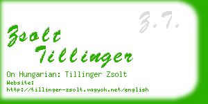 zsolt tillinger business card